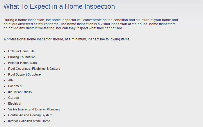 what to expect in a home inspection