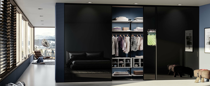 Black Cupboard With Sliding Doors