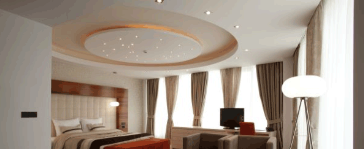 Circular lights false ceiling work