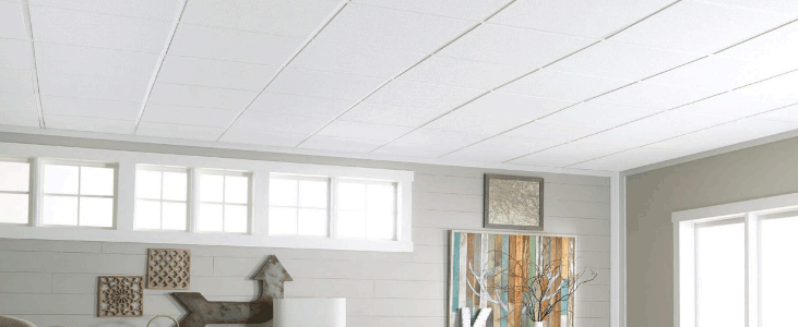 Fiber ceiling tiles