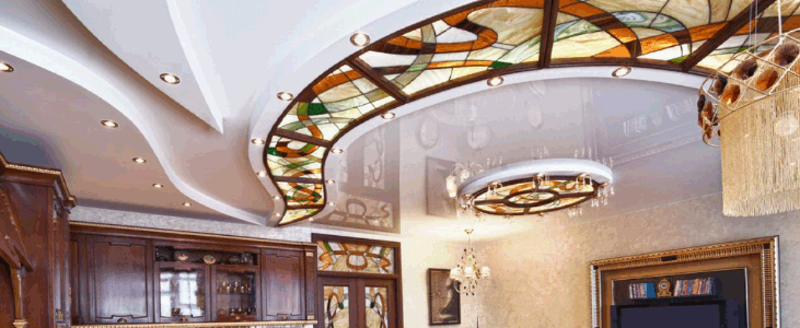 Glass ceiling panels