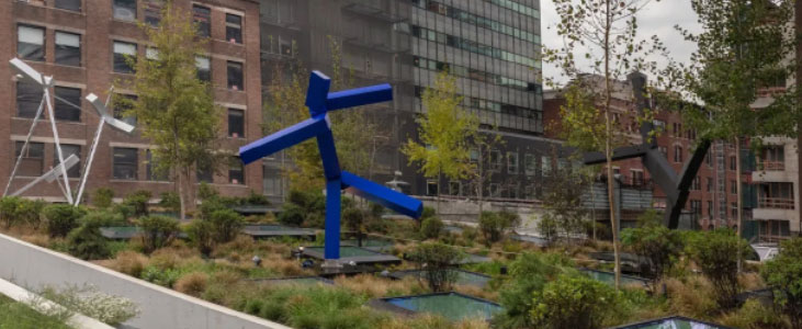 Sculpture garden on the rooftop