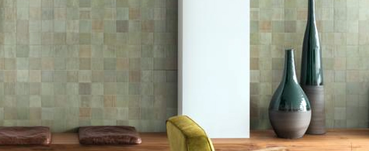 Beige-toned wall tiles