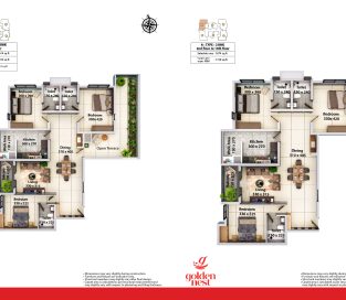 A-TYPE-3 BHK (1st floor) & A-TYPE-3 BHK (2nd floor to 13 th floor)