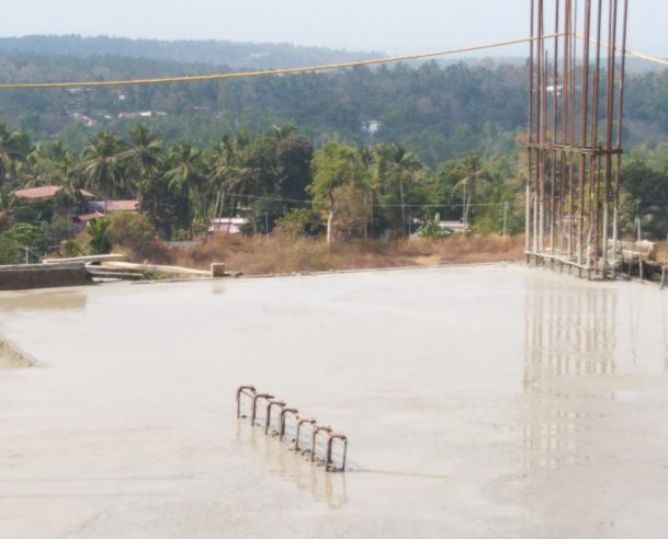 CASTING OF 11TH FLOOR ROOF SLAB COMPLETED : 29-2-2020