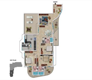 Type A - First Floor 2074 sq.ft - 3BHK